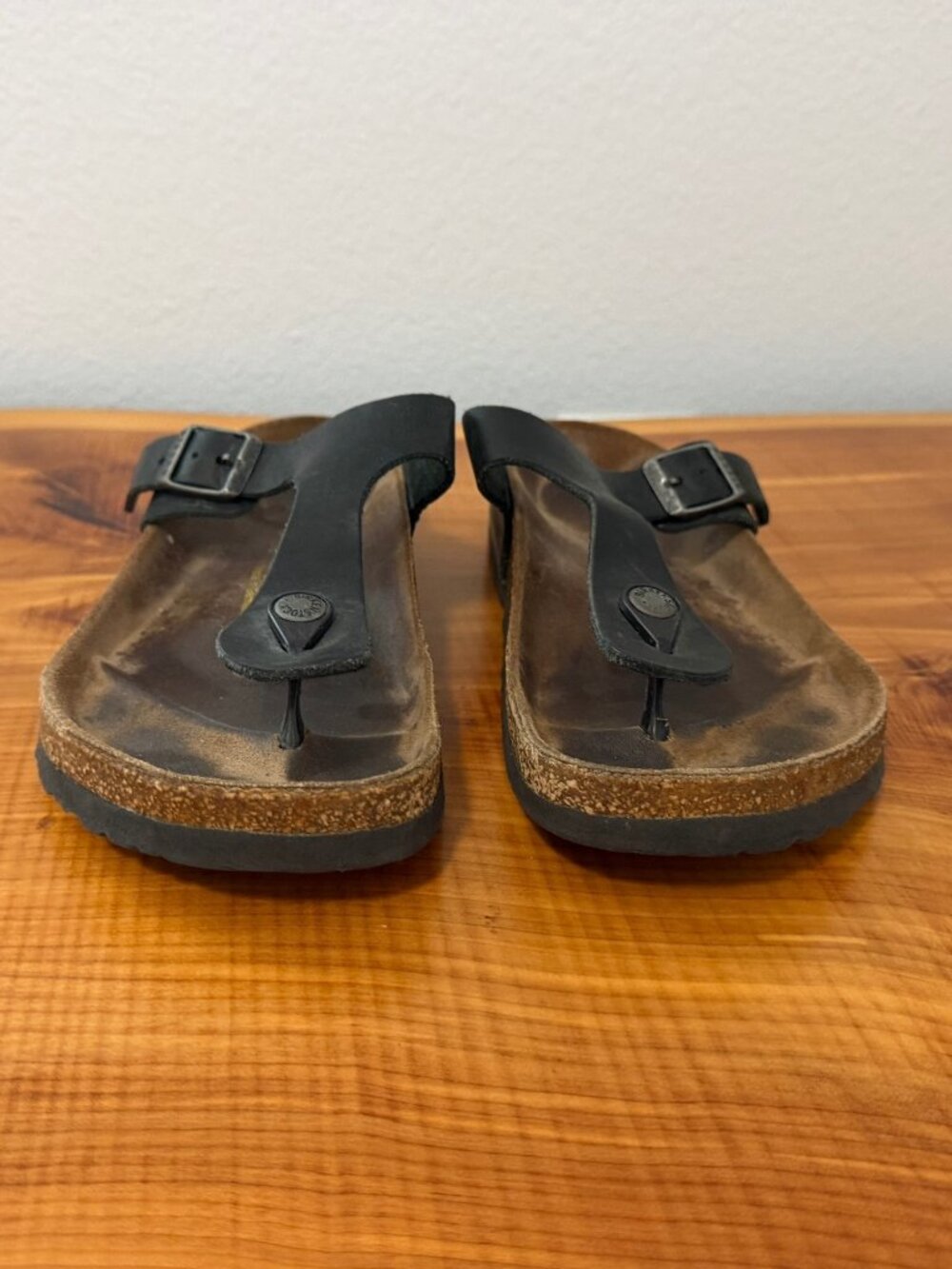 Birkenstock Gizeh Black Leather Thong Slip On Sandals  Women's Size 38 (7-7.5) - Picture 5 of 9